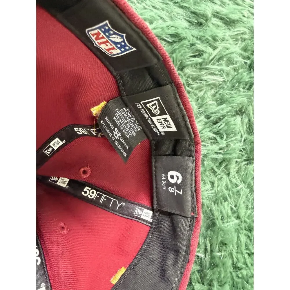 New Era 59Fifty Washington Redskins Fitted Hat Cap 6 7/8 NFL Maroon